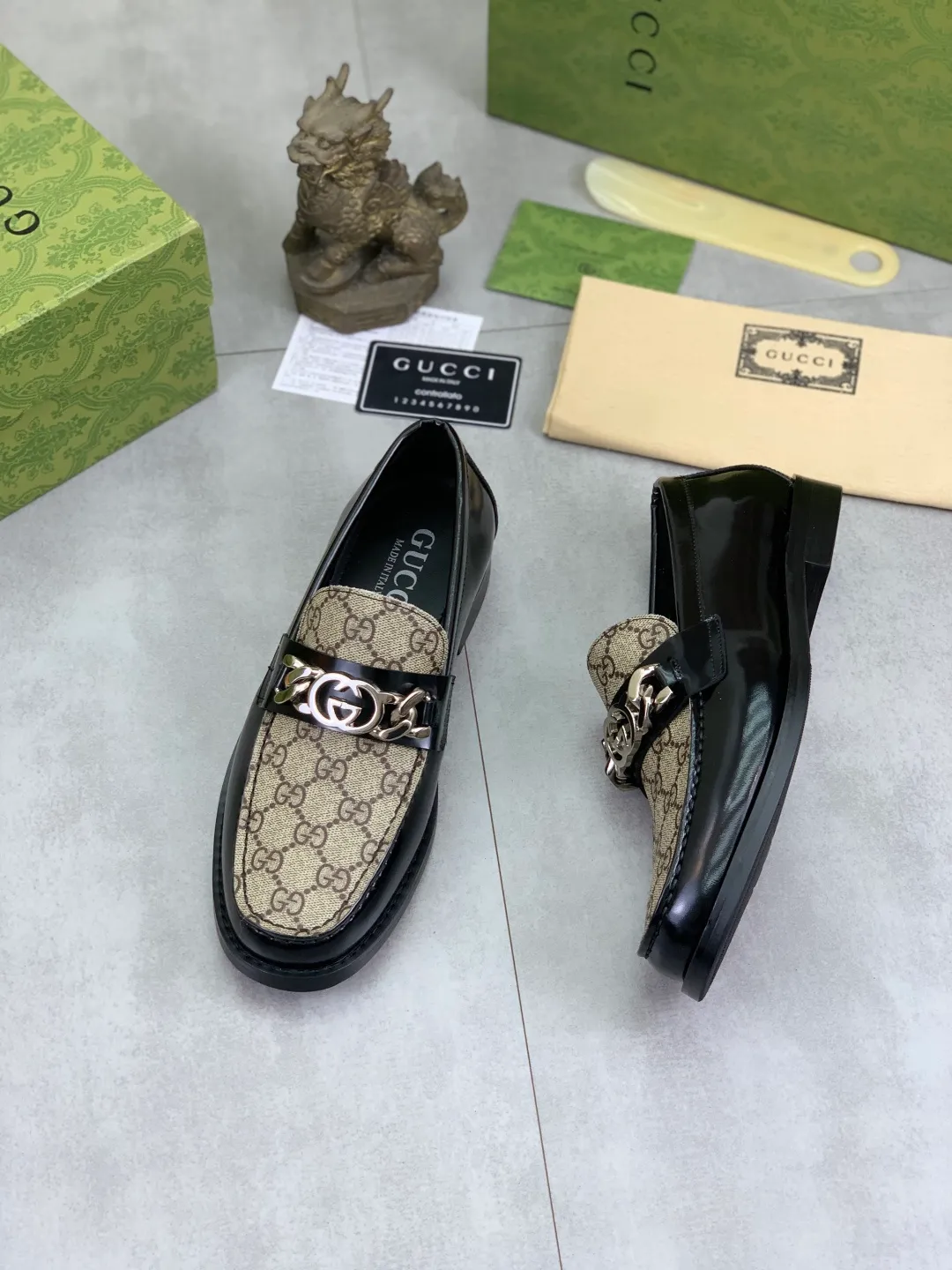 Men's men's shoes 💰P480 [New style] Water-dyed cowhide 💰💎💎💎 [Gucci] GUCCI high-end men's formal business leather shoes, original order 1:1 authentic goods! Original imported high-end open-edge beaded calfskin, original metal buckle, imported first-layer cowhide lining for feet, original outsole, men's shoe size: 38-45, 2️⃣ colors available